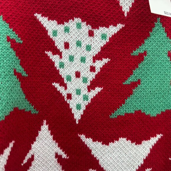 33 Degrees Christmas Tree Knit Oversize Pullover Sweater Womens size XXS NEW - Picture 3 of 8